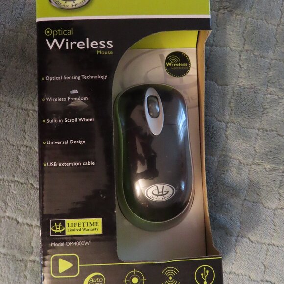 Gear Head Optical Wireless Mouse; Blk/Silver; Model OM4000W; NEW - Picture 1 of 2
